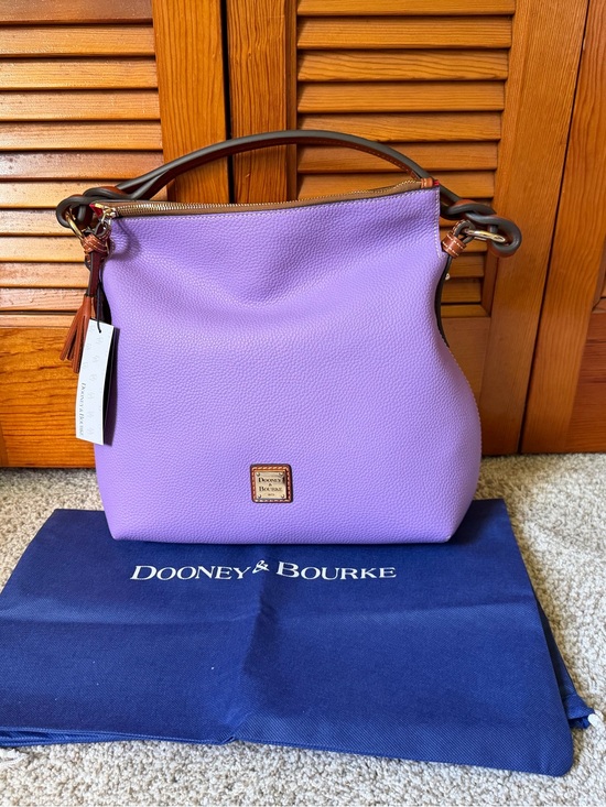 Dooney & Bourke Handbags - New Dooney & Bourke Lilac Pebble Leather Twist Strap Hobo Shoulder Bag Purse